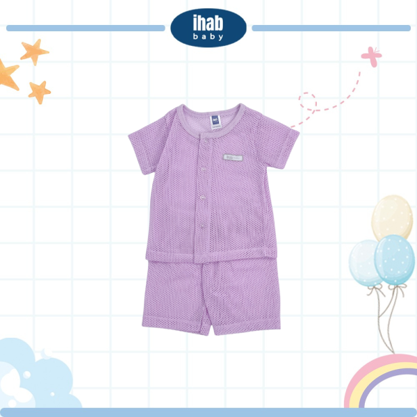 Unisex Eyelet Cotton Short Sleeve Set (3-18 months) - Image 4