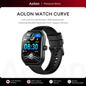 Aolon Curve Smart Watch HD Curved Screen Waterproof Original Fitness Heart Rate Blood Oxygen Sport SmartWatch