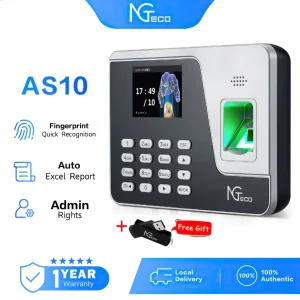NGTeco Biometric Attendance Machine Punch Card Machine Thumbprint Machine With Excel Report