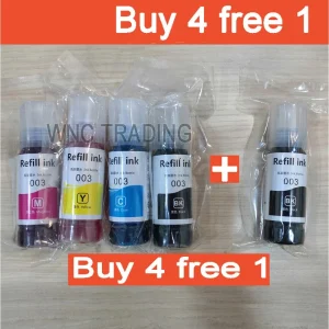 Ready Stock 003 Refill Ink Compatible For L3110 / L3116 / L3150 / L3210 / L3156 / L1110 / L3250 (C,M,Y,K+BK)