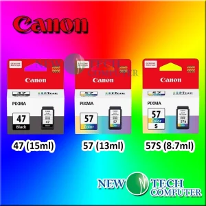 [ORIGINAL] CANON PG47 / PG 47/ PG-47 BLACK / CL57 / CL-57 / CL 57 COLOR / CL57S CL-57S INK CARTRIDGE NEW TECH