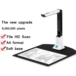 High-Speed High-Definition visualizer Document Scanner ,A4 Format / 8 Million Pixels,Recognize English,soft