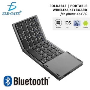 Foldable Bluetooth Keyboard QWERTY Touchpad USB Charging Wireless Portable Phone Tablet