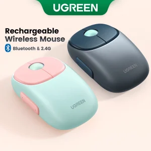 UGREEN Mouse Quiet 2.4G Bluetooth Rechargeable Wireless Mouse Ergonomic Shape Silent Click 4000 DPI For