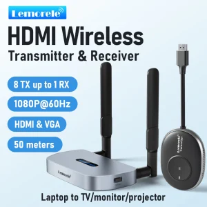 Lemorele Q5R1 Wireless HDMI Transmitter Receiver Extender 5G Kit 1080P 30hz Office screen sharer