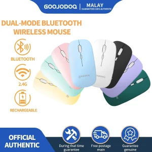 GOOJODOQ 2 Dalam 1 Tetikus Bluetooth 2.4Ghz Mod Dwi Ultra Nipis Senyap