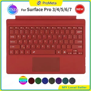 Papan Kekunci NEW 2ND 7Colors Backlit Trackpad Keyboard for Microsoft Surface Pro 13 11 10 9 8 9 X 7+7 6 5 4