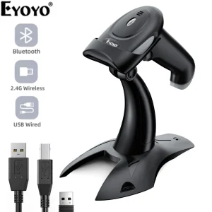 [Local stock]Eyoyo 3 in 1 Bluetooth Wireless 2.4G USB Wired 1D 2D QR Bar Code Reader CCD Barcode Scanner