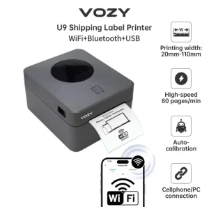VOZY U9 WiFi Thermal Printer A6 Size Bluetooth iOS Android Zero Second Delay Phone Fast Printing For Shipping