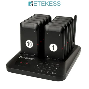 【Local】Retekess TD157S Wireless Calling Pager System 400m With 10 Buzzers for Coffee Shop Restaurant