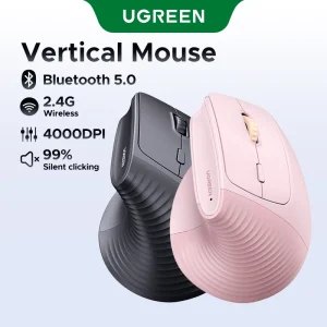 UGREEN Vertical 4000DPI 2.4G Ergonomic Wireless Silent Click Mouse 4-speed adjustable 10M stable transmission