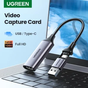 UGREEN Video Capture Card 4K HDMI to USB/Type-C HDMI Video Grabber Box for Camera DVD Live Stream Record