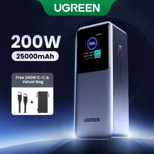 UGREEN 200W 25000mAh Nexode Powerbank 20000mAh 130W Laptop Power Bank 130W 20000mAh Super Fast Charging