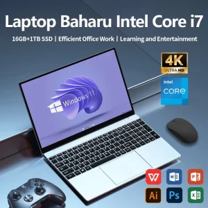 New Intel Core i7 Laptop 15.6" Ultra-thin 16GB+2TB Fingerprint Unlock Portable Computer for Business, Office