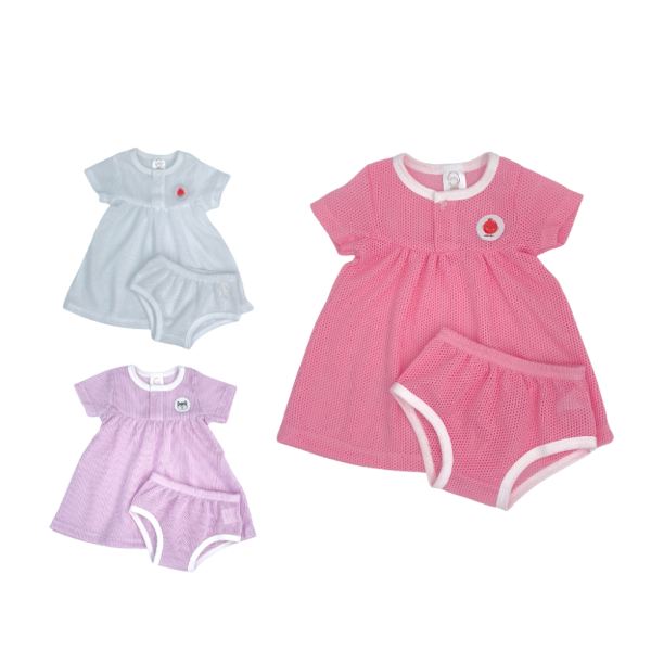 Eyelet Baby Romper with Skirt (0-18 months)