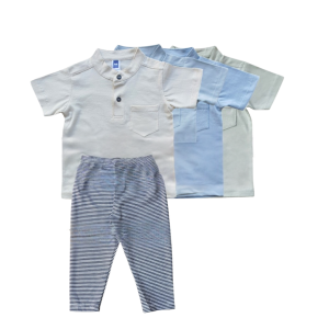 Cotton Short Sleeve Shirt & Pants Set