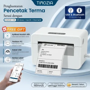 TIMOZIA TP876 Thermal Printer Bluetooth Waybill Barcode Shipping Bluetooth A6 Printer