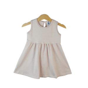 Flower & Polka Dot Dress - Stripe Scarlet, 12-18 months