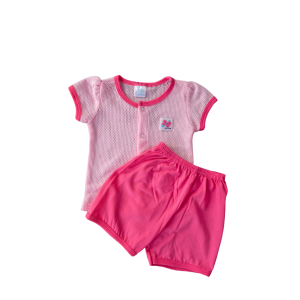 Unisex Eyelet Cotton Short Sleeve Set