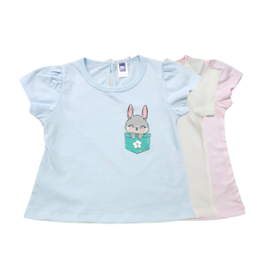 Toddler Girl Cotton Short Sleeve Rabbit T-Shirt