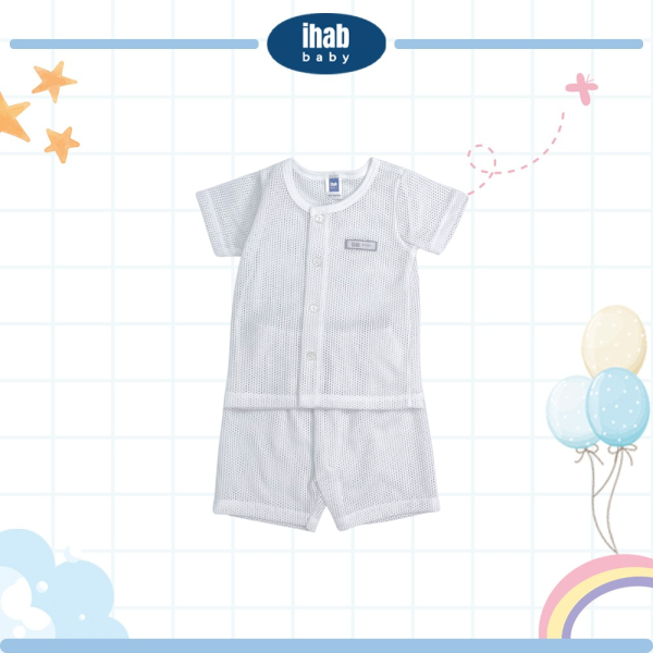 Unisex Eyelet Cotton Short Sleeve Set (3-18 months) - Image 2