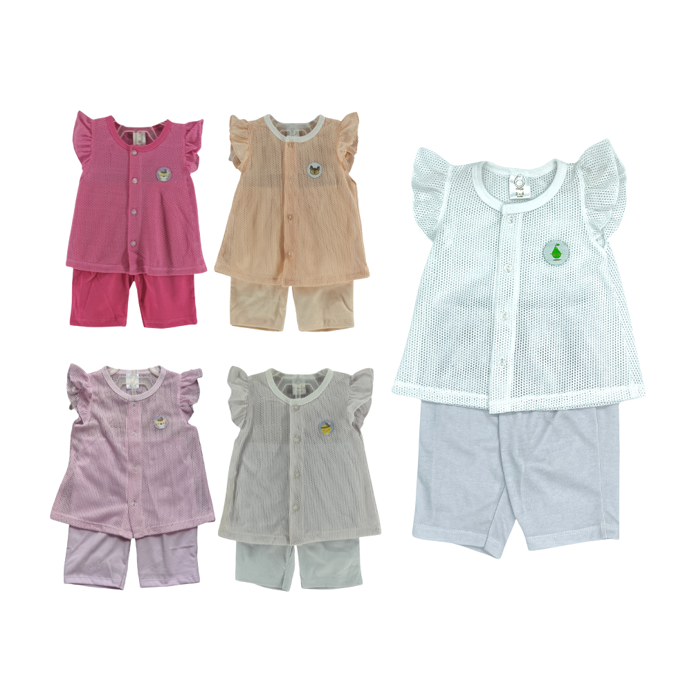 Pink Eyelet Girl Blouse & Pants Set