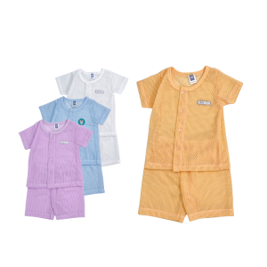 Unisex Eyelet Cotton Short Sleeve Set