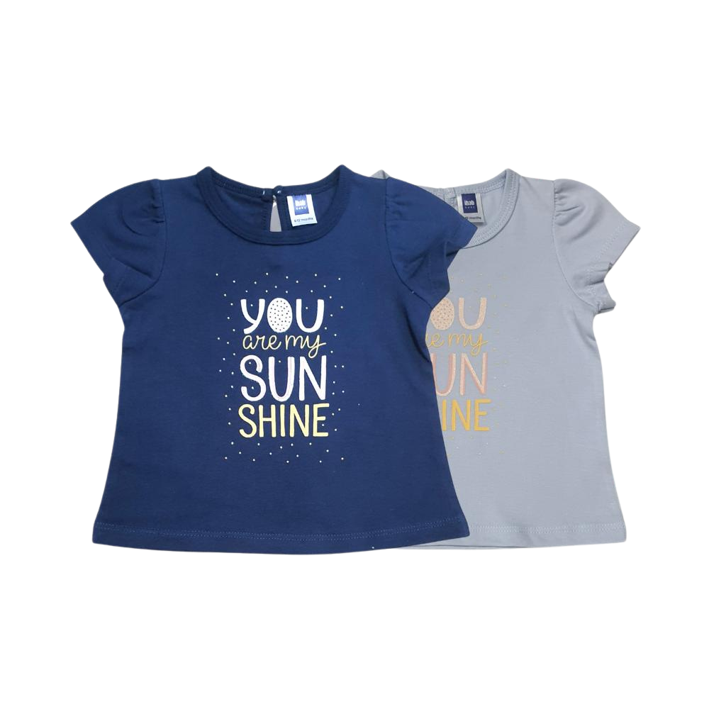 "You Are My Sunshine" Printed Baby Girl Cotton Short Sleeve T-shirt - Image 6