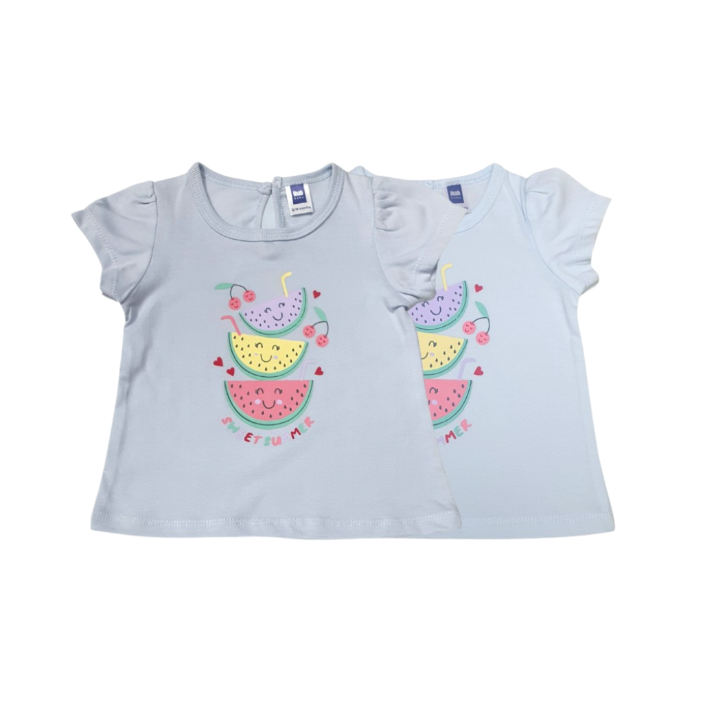 Printed Cotton Baby Girl Short Sleeve T-Shirt
