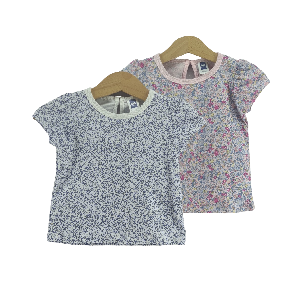 Flower Print Girl Short Sleeve T-Shirt