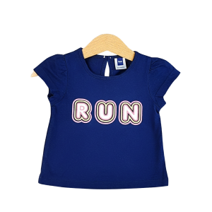 Dark Blue Printed Short Sleeve T-Shirt (0-24 months) - 0-6 Months