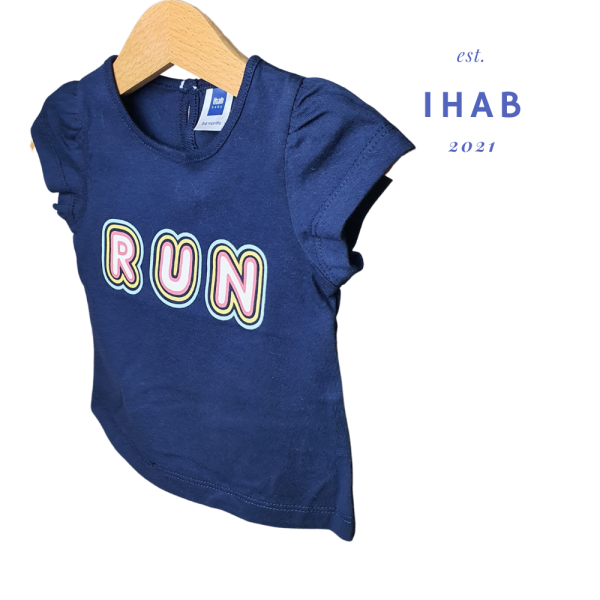 Dark Blue Printed Short Sleeve T-Shirt (0-24 months) - Image 2