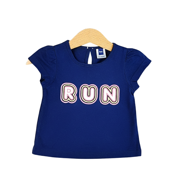 Dark Blue Printed Short Sleeve T-Shirt (0-24 months)