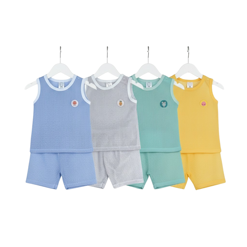 White Eyelet Singlet & Short Pants Set