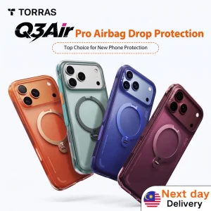 TORRAS【4m Drop Protection】 Q3Air Magnetic Case For iPhone 18 17 16 Pro Max, 360° Stand Casing, Full Camera