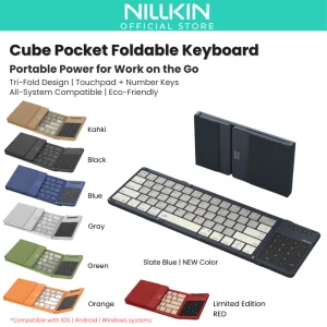 NILLKIN Cube Pocket Foldable Wireless Keyboard with Trackpad for All Devices [1-Year Warranty]