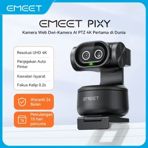 EMEET Webcam 4K PTZ UHD AI Tracking Auto Focus Web Camera Pixy Dual-Camera with Microphone for PC Laptop