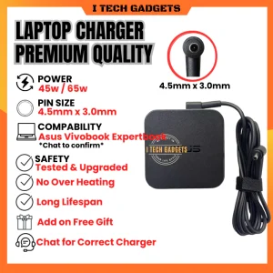 ITECHGADGETS ASUS Laptop Charger Laptop Asus Vivobook Charger Expertbook A1504 A1502 A1405 B1400 A1605 B1500