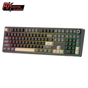Royal Kludge RK R108 100% Layout RGB Wired Professional Game Hotswap Knob Mechanical Keyboard