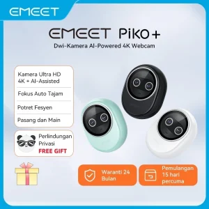 EMEET 4K Webcam Full HD Piko Dual-Camera Mini Web Camera Auto Focus with Microphone USB For Youtube Live
