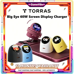 TORRAS Big Eye Display AI Charger 60W Gallium Nitride Suitable for iPhone 17 ProMax Phone 16 Fast Charging
