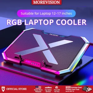Gaming RGB Laptop Cooler Q8 USB Mute Adjustable Notebook Cooling Pad Super 6 LED Fans Powerful Air Flow