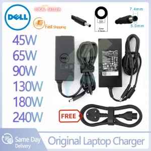 For DELL 45W/65W/90W/130W Charger for Latitude Inspiron Vostro Precision Chromebook Xps Laptop Power Adapter