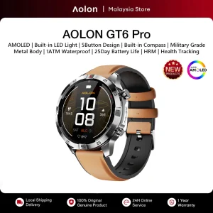 New Aolon GT6 Pro Smart Watch | 1.51“ AMOLED | 500mAh (14day use) | 1ATM Waterproof | Sports | Health