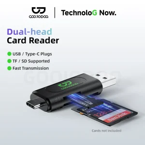 GOOJODOQ USB2.0+USB-C Card Reader TF/ SD Support