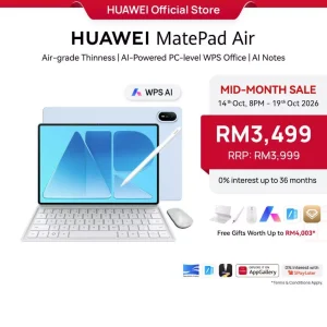 HUAWEI MatePad Air 12" l 16GB* (8+8GB)+256GB Tablet l Air-grade Thinness l AI-Powered PC-level WPS Office