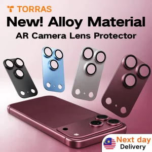 TORRAS【5m Drop Protection | AR Ultra Clear】Full Cover Metal Camera Lens Protector for iPhone 18 17 Pro Max