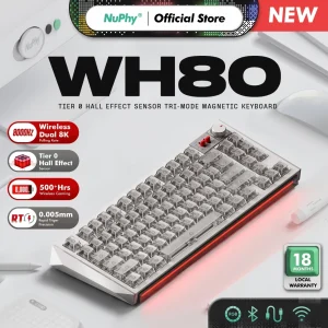 NuPhy WH80 Wireless Gaming Keyboard Hall Effect Magnetic Switch Rapid Trigger RGB 8K Polling Rate