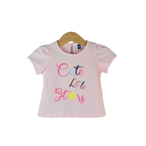 White/Pink Rabbit Print Cotton T-Shirt (0-24 months)