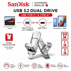 [5-year warranty]Pendrive OTG USB3.2 flash drive type c/Micro 2TB 1TB 512G 1300MB/S Plug and Play